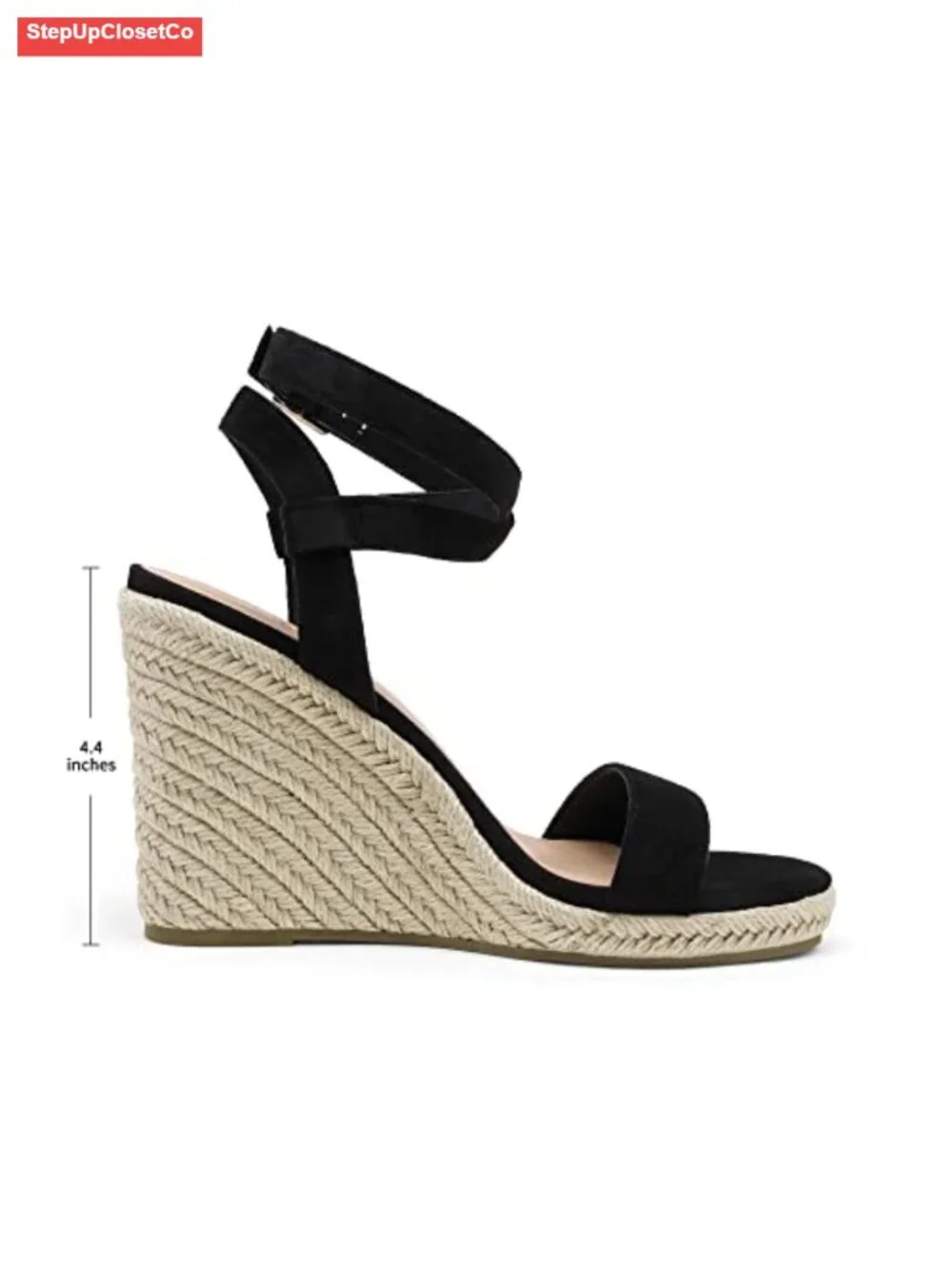 Espadrille Platform Wedge Sandals with Ankle Strap and Buckle